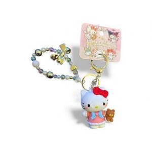 Sanrio Hello Kitty Keychain with Bear - Red and Pink